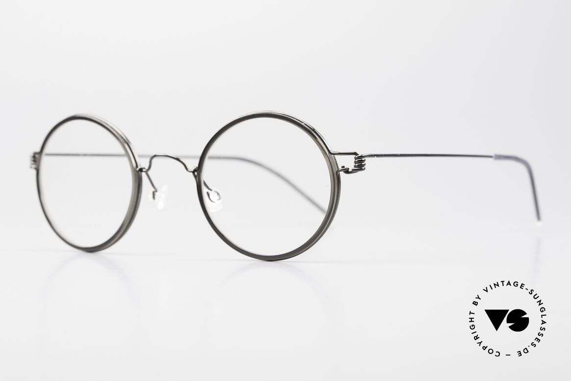Lindberg Harley Air Titan Rim Round Glasses Women & Men, striking refined Air Titan frame with Acetate inner rim, Made for Men and Women