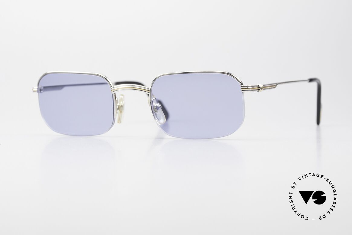 Cartier Broadway Semi Rimless Platinum Frame, square Cartier vintage sunglasses in size 49/22, 135, Made for Men
