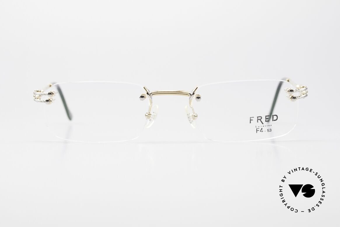 Fred Orcade Square Rimless Luxury Glasses, Fred glasses, mod. Orcade, 53/20 with orig. demo lenses, Made for Men