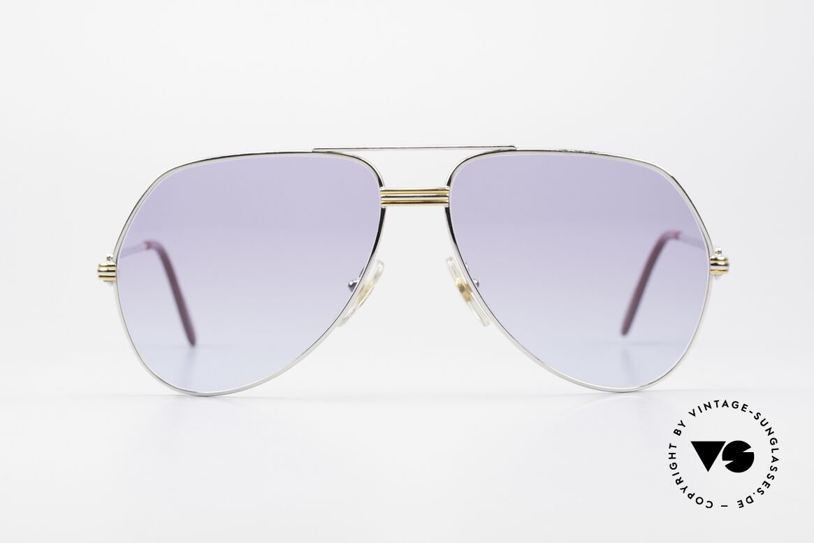Cartier Vendome LC - L Platinum Sunglasses Aviator 80s, mod. "Vendome" was launched in 1983 & made till 1997, Made for Men