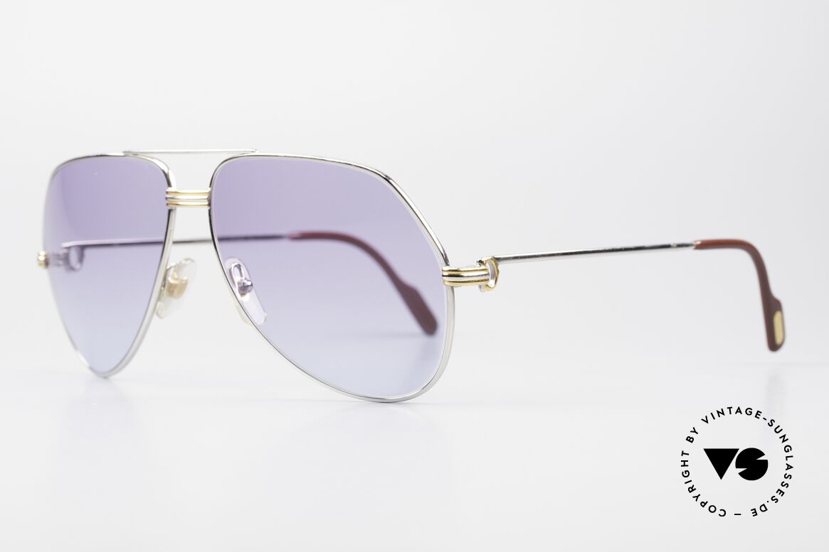 Cartier Vendome LC - L Platinum Sunglasses Aviator 80s, this pair (with L.Cartier decor): LARGE size 62-14, 140, Made for Men