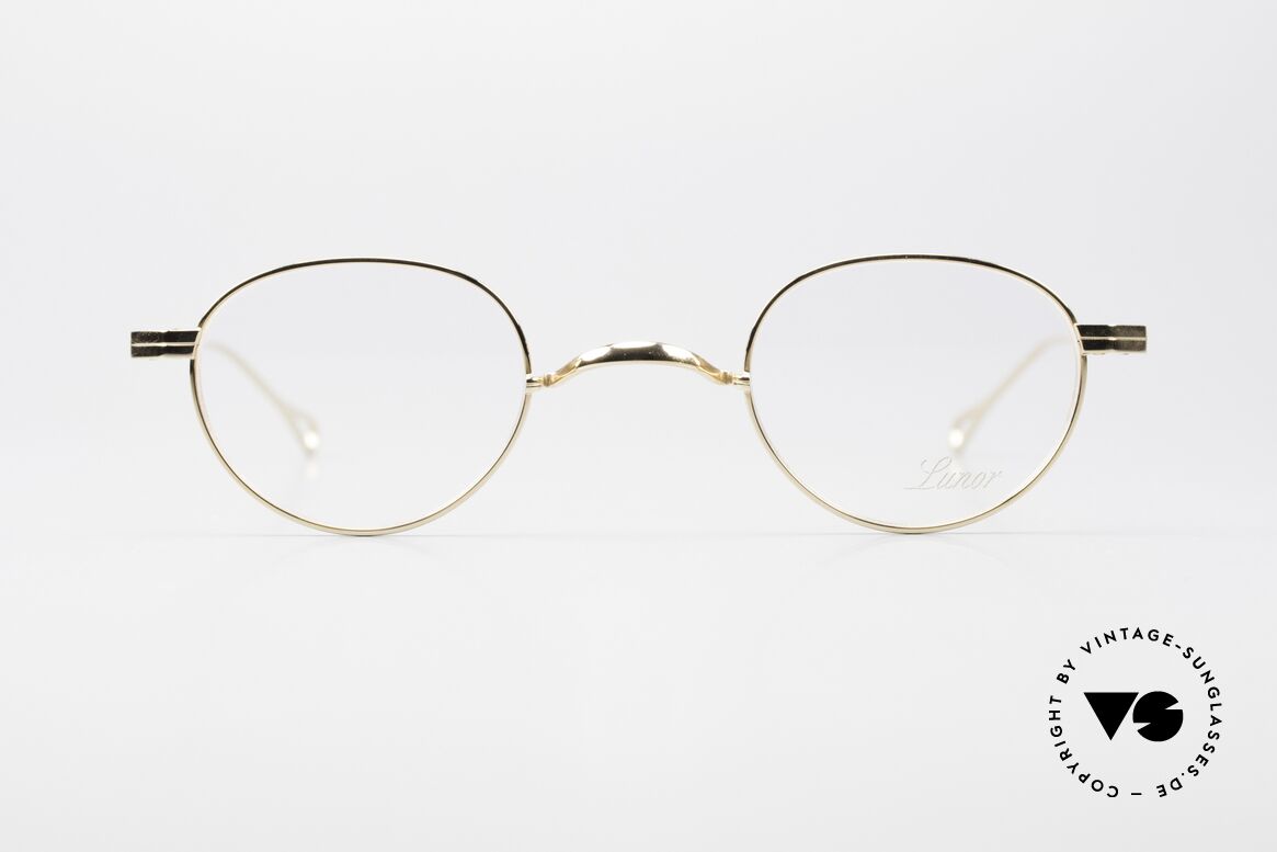 Lunor T2-E-MT GP Round Titan Frame Gold Plated, noble LUNOR eyeglass-frame of the Titan-MT Series, Made for Men and Women