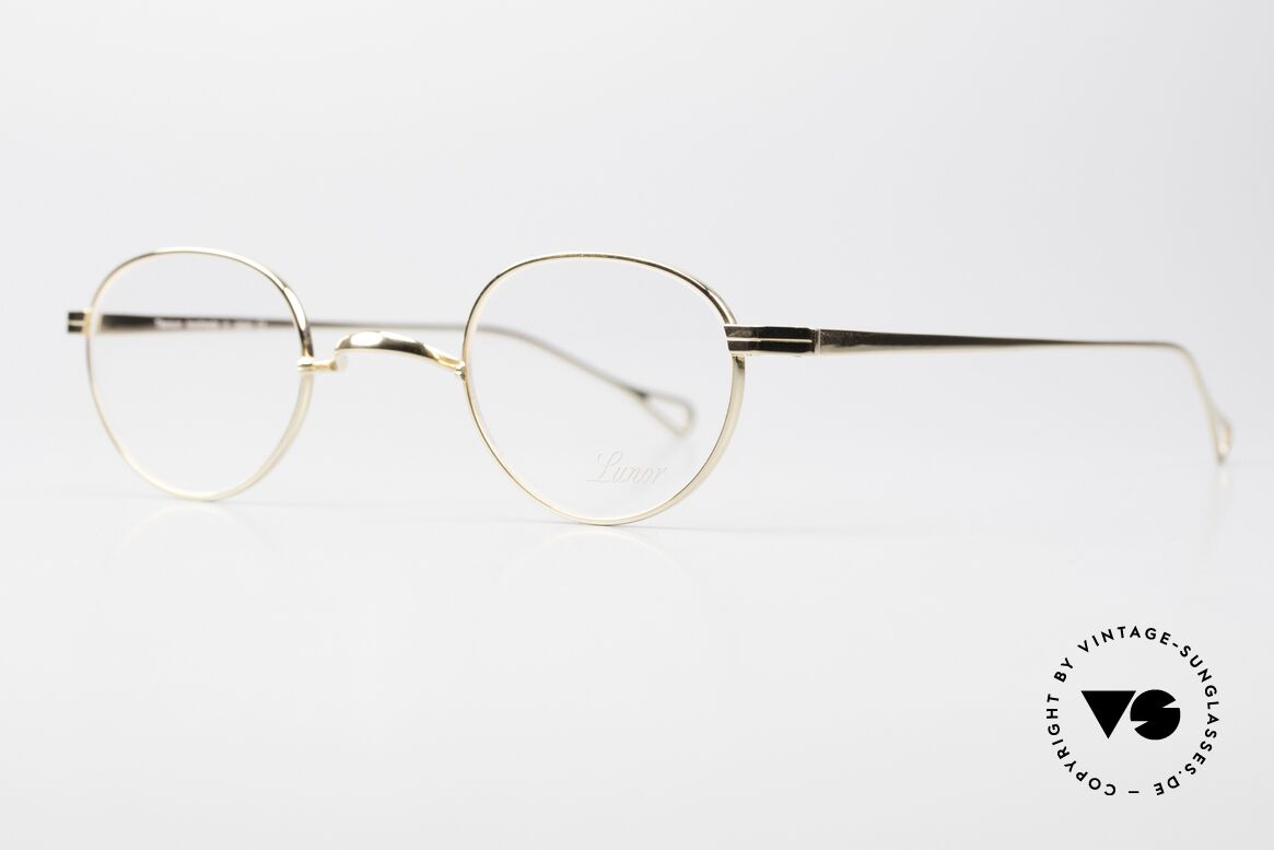 Lunor T2-E-MT GP Round Titan Frame Gold Plated, GP = 22ct GOLD-PLATED (shiny); frame with W-bridge, Made for Men and Women