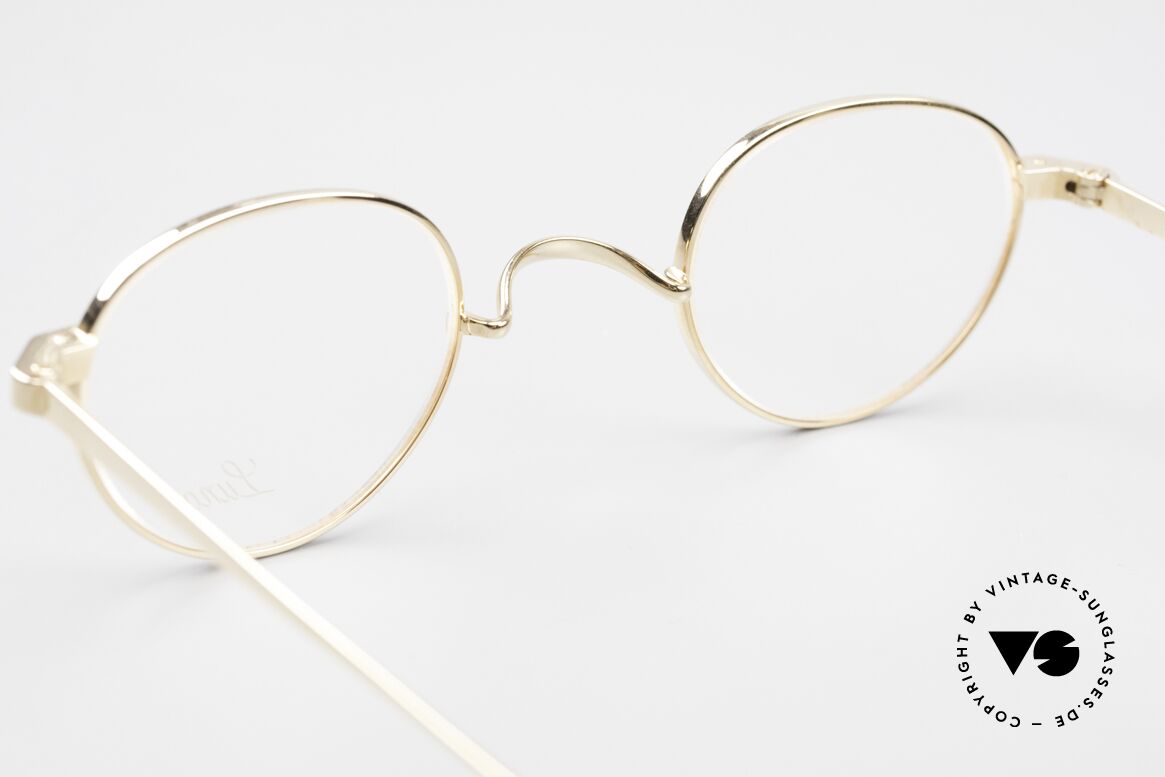 Lunor T2-E-MT GP Round Titan Frame Gold Plated, Size: small, Made for Men and Women