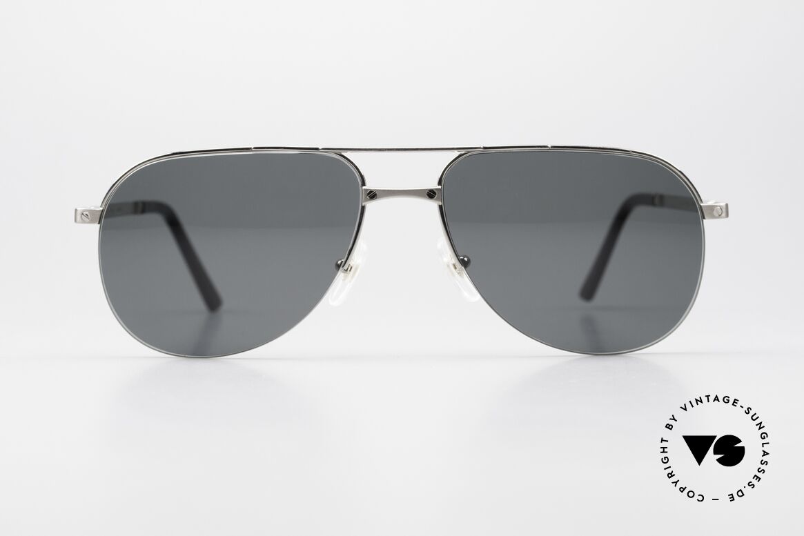 Cartier Titanium T8100943 Aviator Sunglasses Semi Rimless, aviator sunglasses; Santos de CARTIER collection, Made for Men
