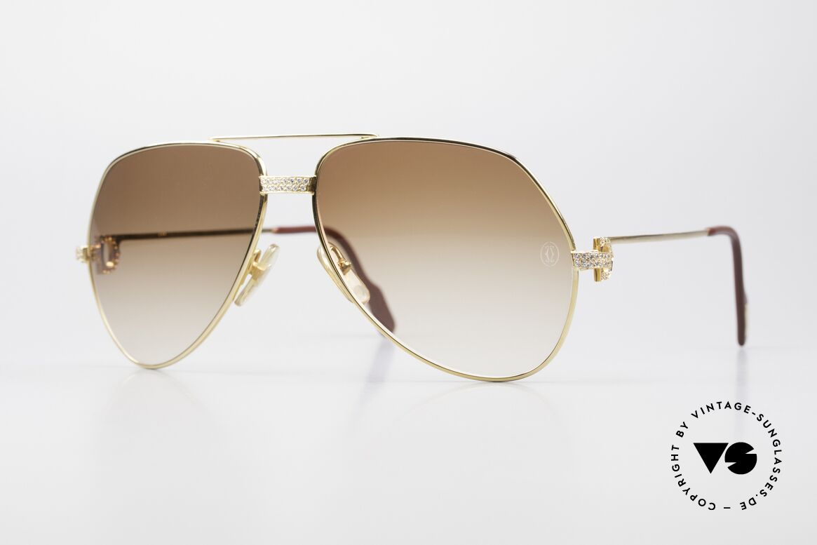 Cartier Grand Pavage Jewel Sunglasses Solid Gold, this is the right vintage sunglasses for your luxury watch, Made for Men