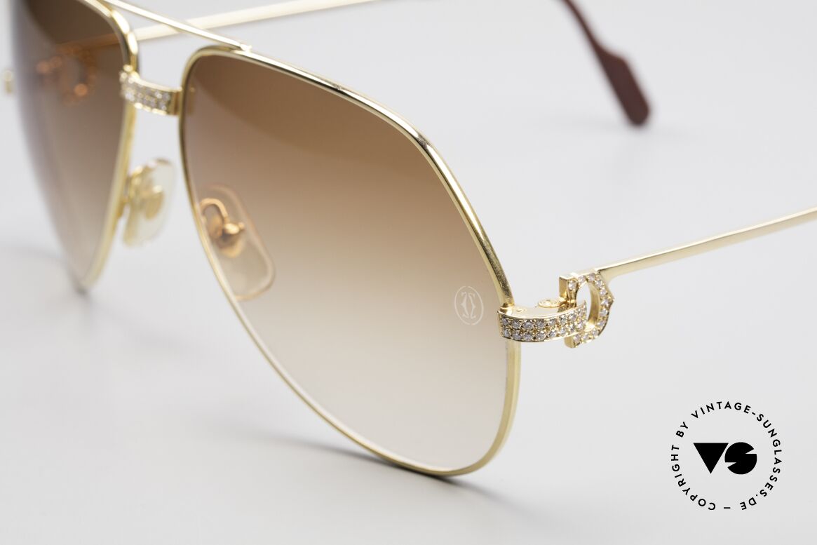 Cartier Grand Pavage Jewel Sunglasses Solid Gold, 18kt (750) SOLID GOLD frame with 0.86 carat BRILLANTS, Made for Men