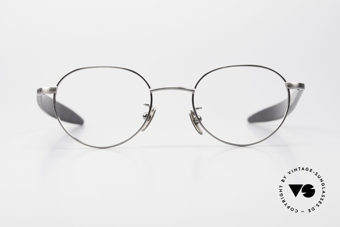 Lunor Cigar 531 AS Antique Silver Frame Panto, frame with acetate temples & 100% titanium nose pads, Made for Men and Women