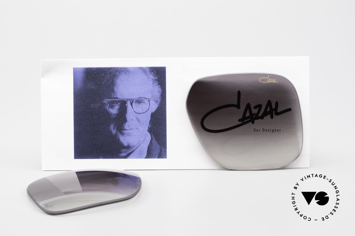 Cazal 616 Lens Sun Lenses Cari Zalloni Flyer, gray-gradient sun lenses with the golden Cazal logo, Made for Men