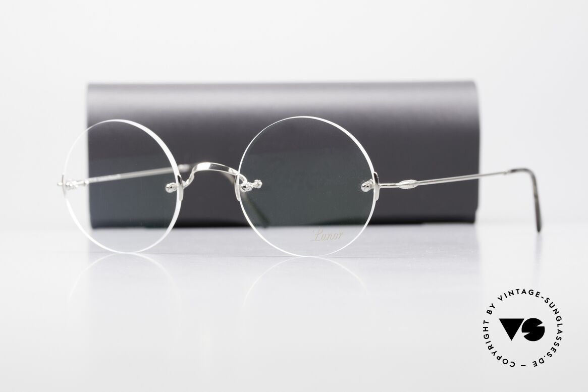 Lunor Classic Round PP The Rimless Steve Jobs Glasses, the famous rimless round STEVE JOBS EYEGLASSES, Made for Men and Women
