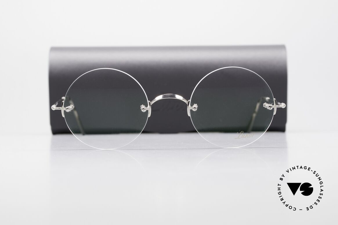 Lunor Classic Round PP The Rimless Steve Jobs Glasses, Steve Jobs made this Lunor rimless frame his trademark, Made for Men and Women
