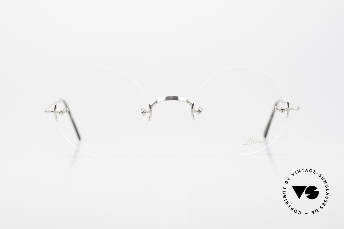 Lunor Classic Round PP The Rimless Steve Jobs Glasses, of course, unworn (with an original hard case by LUNOR), Made for Men and Women