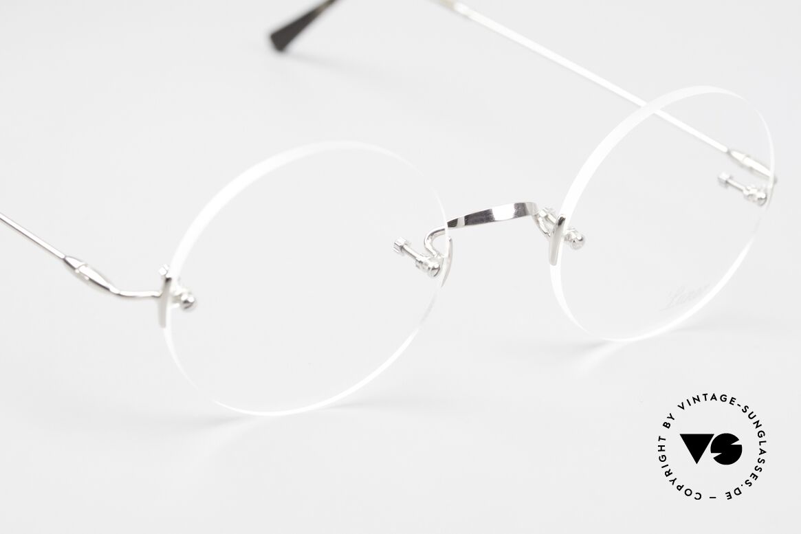 Lunor Classic Round PP The Rimless Steve Jobs Glasses, Size: small, Made for Men and Women