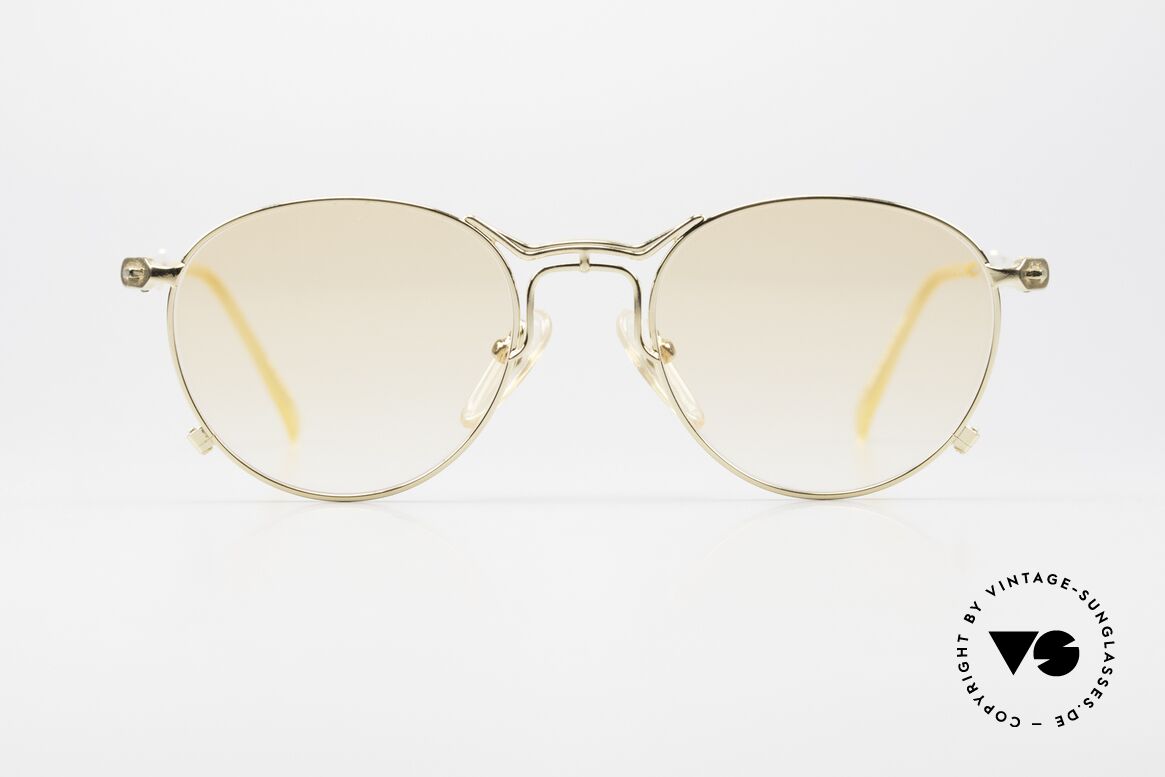 Jean Paul Gaultier 55-2177 Gold Plated Designer Shades, GOLD-PLATED frame with noble orange-gradient lenses, Made for Men and Women