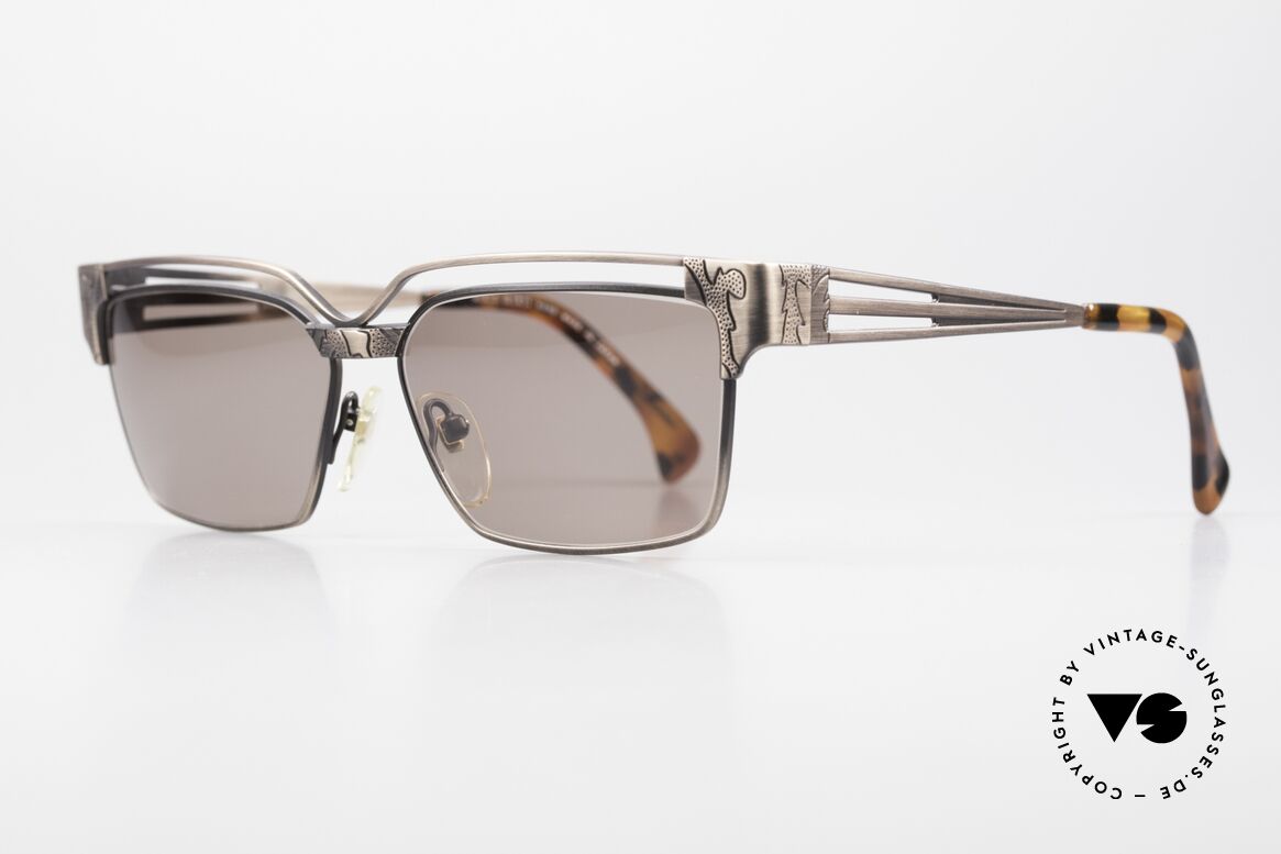 Alain Mikli 5665 / 010 Striking Vintage Frame Titanium, true collector's item with terrific frame finish!, Made for Men and Women