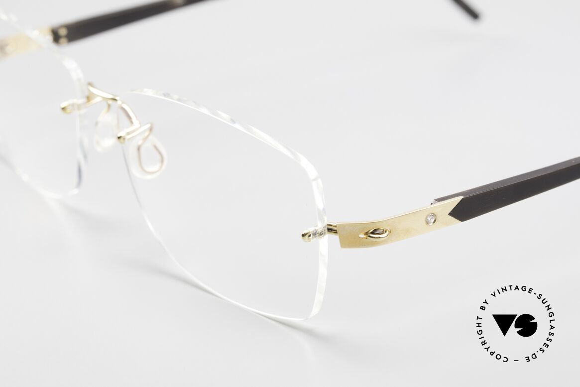 Lindberg Precious T945 Horn 18ct Solid Gold Diamond Glasses, full original name: Lindberg Spirit Precious Horn 750, Made for Women