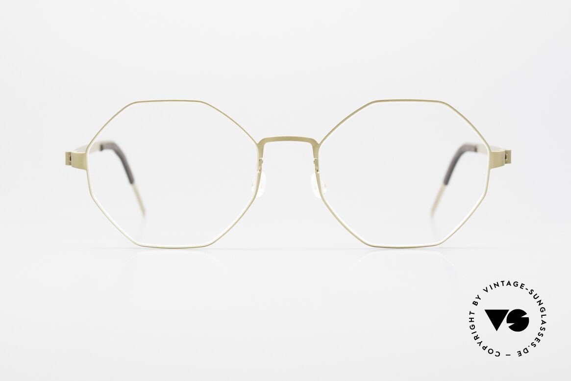 Lindberg 9609 Strip Titanium Octagonal Eyeglasses Dull Gold, unisex model 9609, size 53/18, color GT (dulled gold), Made for Men and Women