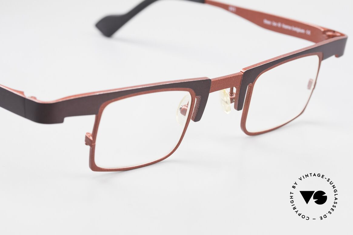 Theo Belgium Bo Square Designer Specs Titanium, unworn; like all our crazy eyewear by Theo Belgium, Made for Men and Women