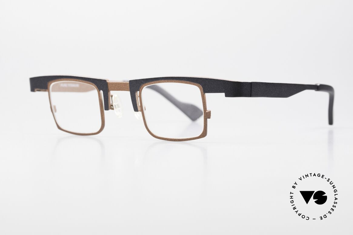 Theo Belgium Bo Square Designer Frame Titanium, "crazy" designer  spectacles for all individualists, Made for Men and Women
