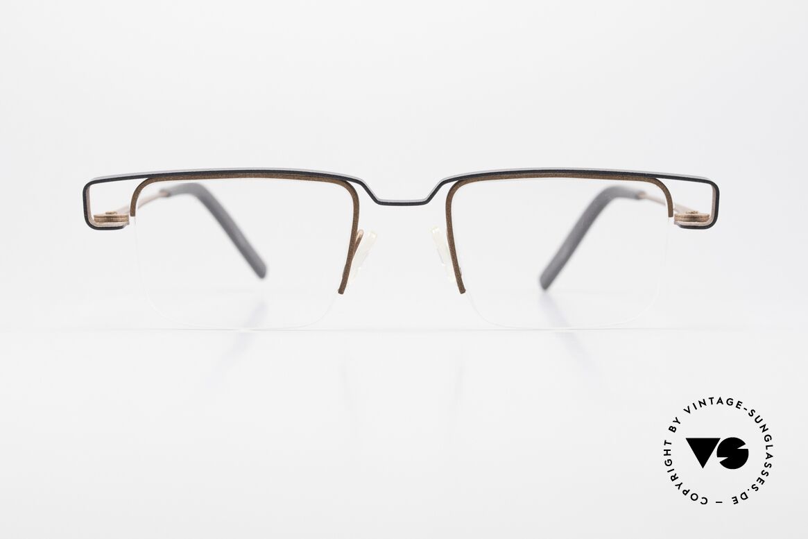 Theo Belgium Mousseline Nylor Frame Semi Rimless, model of the 'Potatoes Metal' Series by Theo Belgium, Made for Men and Women