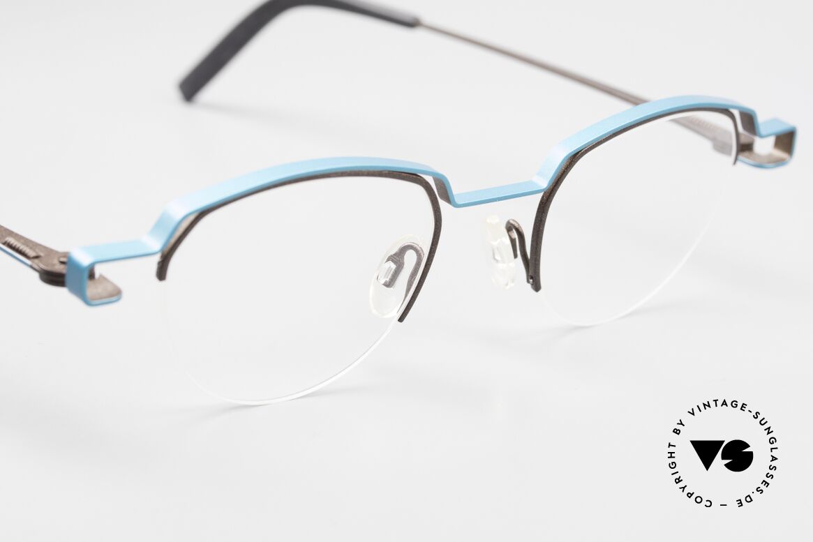 Theo Belgium Puree Nylor Panto Frame Semi Rimless, unworn and in top quality (with flexible spring hinges), Made for Men and Women