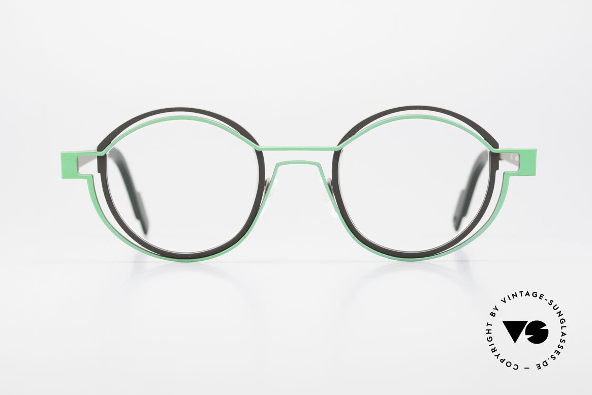 Theo Belgium Tracing Round Designer Glasses Unisex, bi-colored frame looks like two outlines; UNIQUE, Made for Men and Women