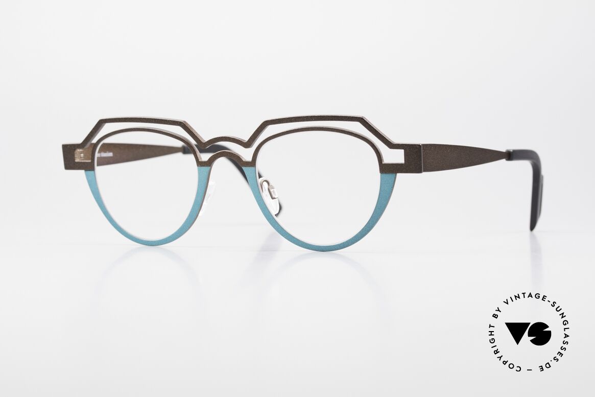 Theo Belgium Percé Panto Designer Specs Titanium, Theo Belgium panto eyeglasses; 'ARCHES' series, Made for Men and Women