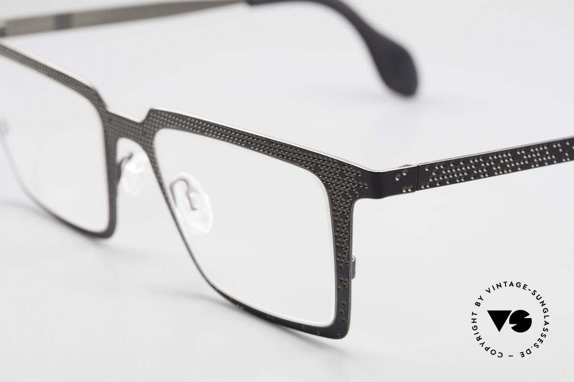 Theo Belgium Mille 63 Men's Eyeglasses Square Large, the dotted pattern makes the eyeglasses lively, Made for Men