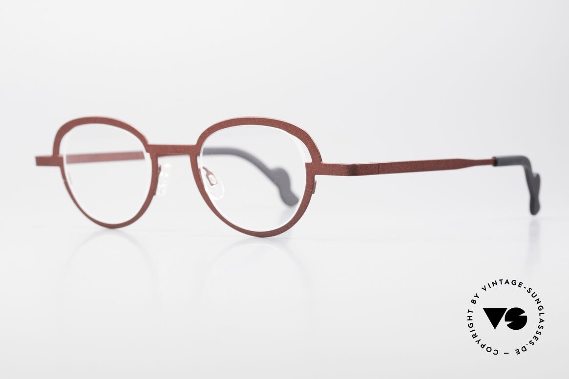 Theo Belgium Move Designer Frame Roundish Metal, a great designer piece and truly an EYE-CATCHER, Made for Men and Women