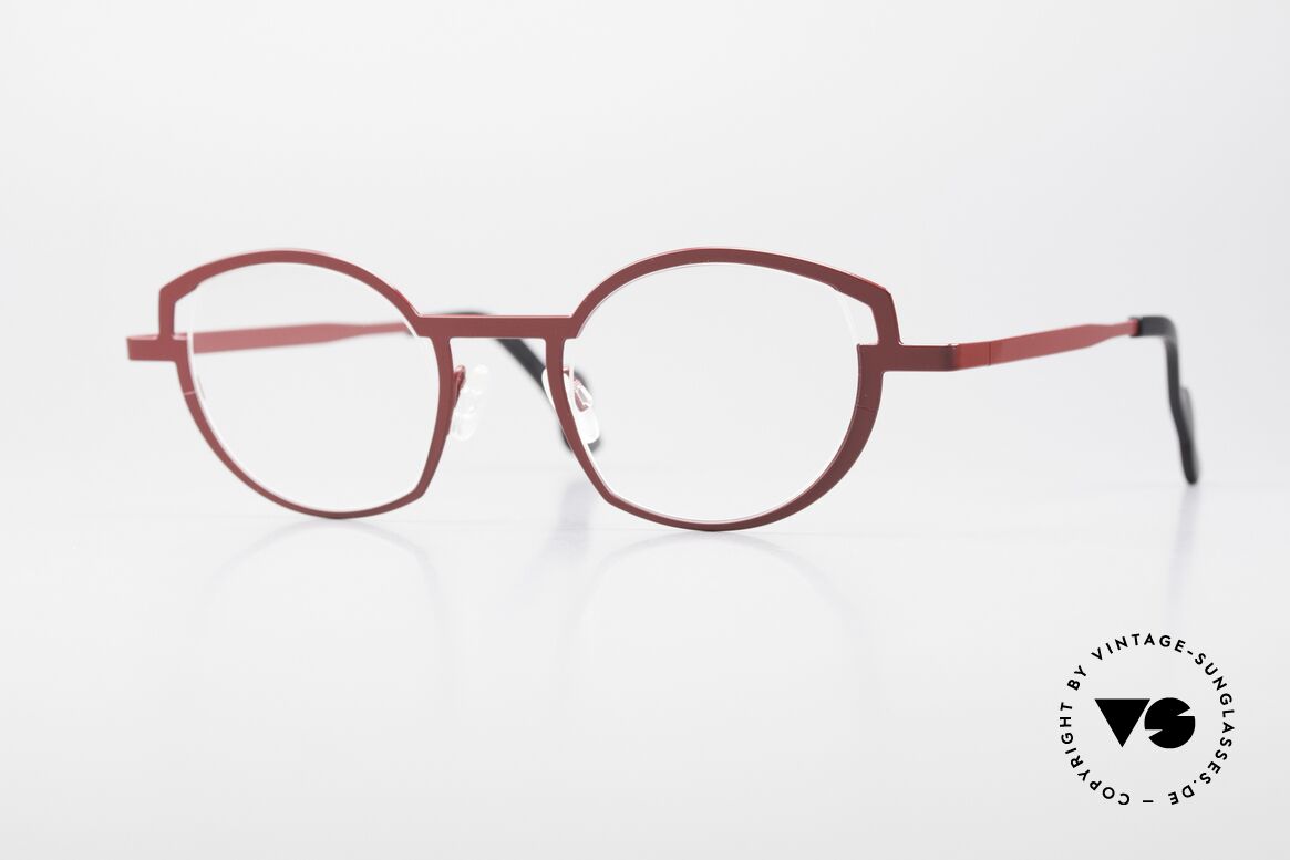 Theo Belgium Change Women's Glasses Large Size Red, Theo Belgium women's eyeglasses; 'Shuffle' series, Made for Women