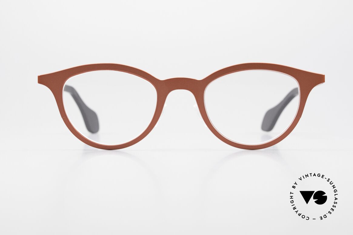 Theo Belgium Mille 21 Designer Eyeglass-Frame Metal, model mille+21 with color code 36 (red metallic), Made for Women