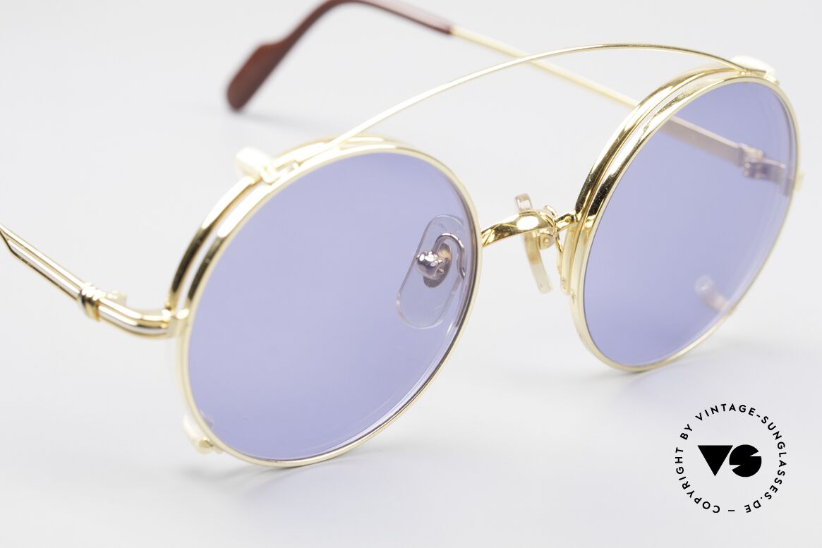 Cartier Mayfair - S Customized With Round Clip-On, 22ct gold-plated flexible frame; semi-rimless, Made for Men and Women