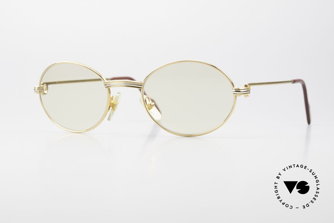 Cartier Saint Honore Large Size Changeable Lenses, oval VINTAGE CARTIER sunglasses from approx. 1998, Made for Men and Women