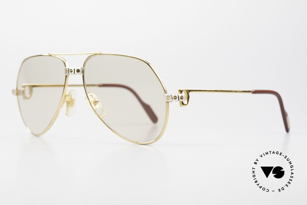 Cartier Vendome Santos - S 80's Sunglasses Changeable Lens, Santos Decor (with 3 screws): in SMALL size 56-14, 130, Made for Men and Women