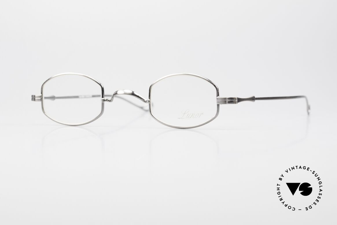 Lunor II 02 Small Frame In Antique Silver, very small Lunor eyeglass-frame in antique silver, Made for Men and Women