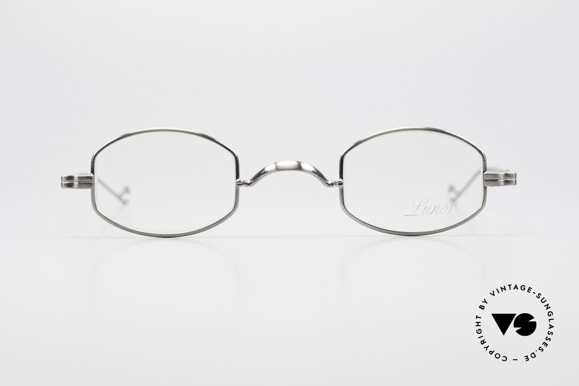 Lunor II 02 Small Frame In Antique Silver, very small Lunor eyeglass-frame in antique silver, Made for Men and Women
