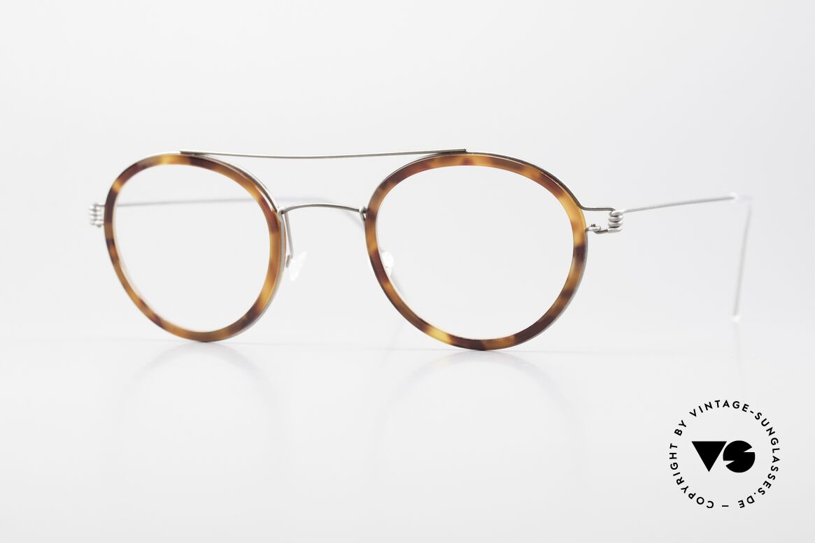 Lindberg Teitur 46 Air Titan Rim Panto Glasses With Brow Bar, PANTO glasses by Lindberg of the Air Titanium Series, Made for Men and Women