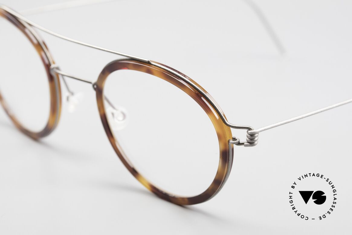 Lindberg Teitur 46 Air Titan Rim Panto Glasses With Brow Bar, striking refined Air Titan frame with Acetate inner rim, Made for Men and Women