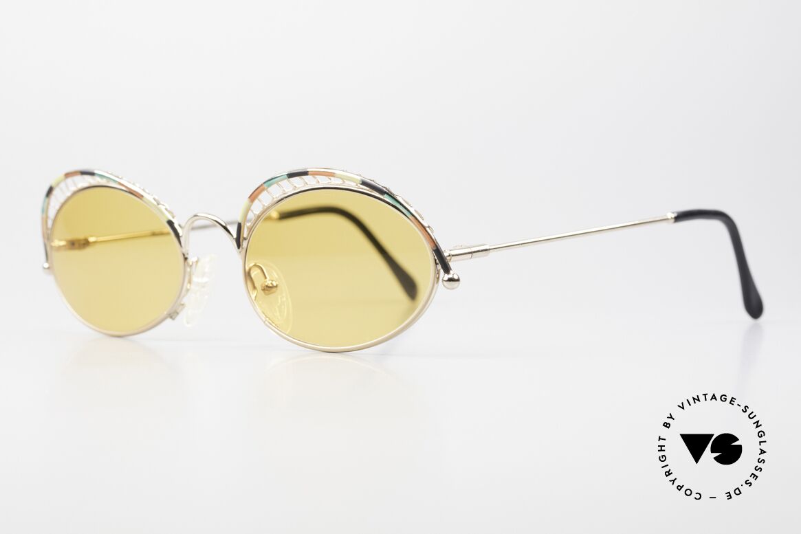 Casanova TSC1 80's Art Eyeglass-Frame, with golden balls at the end of the "eyelash decoration", Made for Women