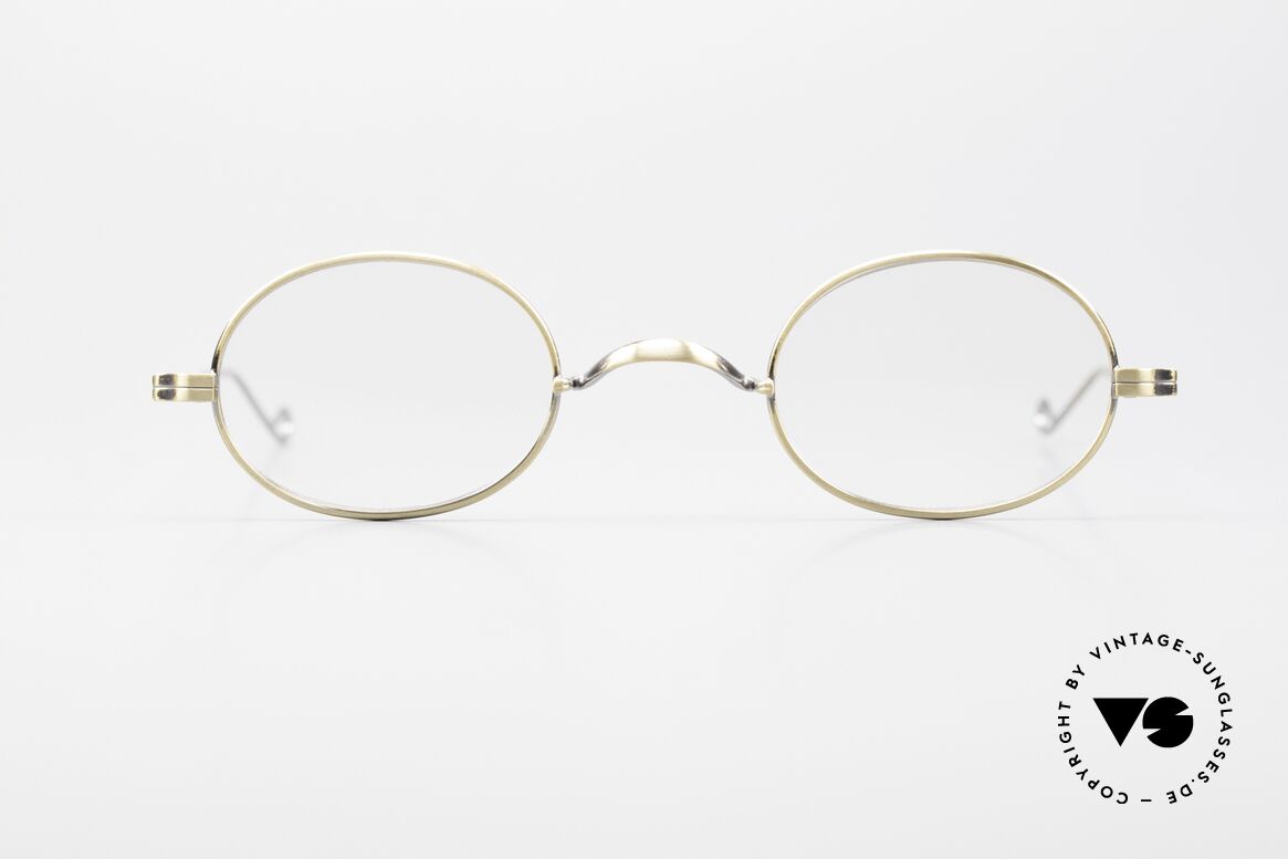 Lunor II 10 Limited Glasses Antique Gold, oval vintage glasses of the Lunor II Series, full rimmed, Made for Men and Women