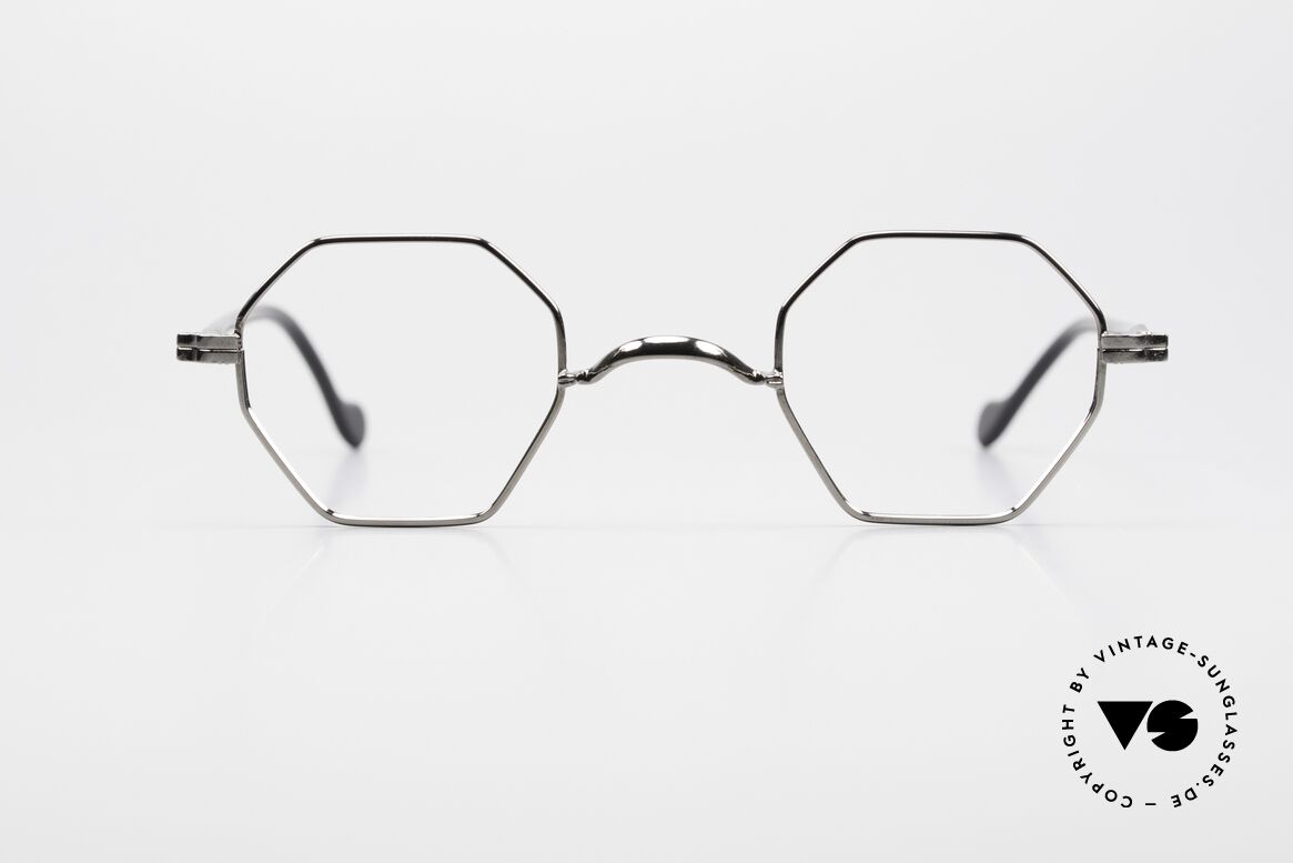 Lunor II A 11 Octagonal Eyeglasses Gunmetal, combination: full rimmed metal frame & acetate temples, Made for Men and Women