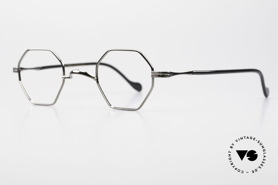 Lunor II A 11 Octagonal Eyeglasses Gunmetal, very rare model "11" (octagonal eyewear design); unique, Made for Men and Women
