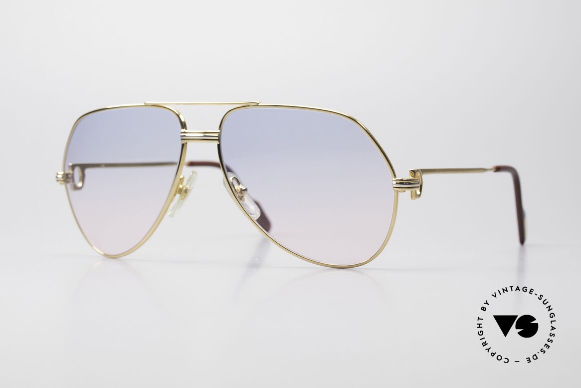 Cartier Vendome LC - M Baby-Blue Pink Gradient Lenses, Vendome = the most famous eyewear design by CARTIER, Made for Men and Women