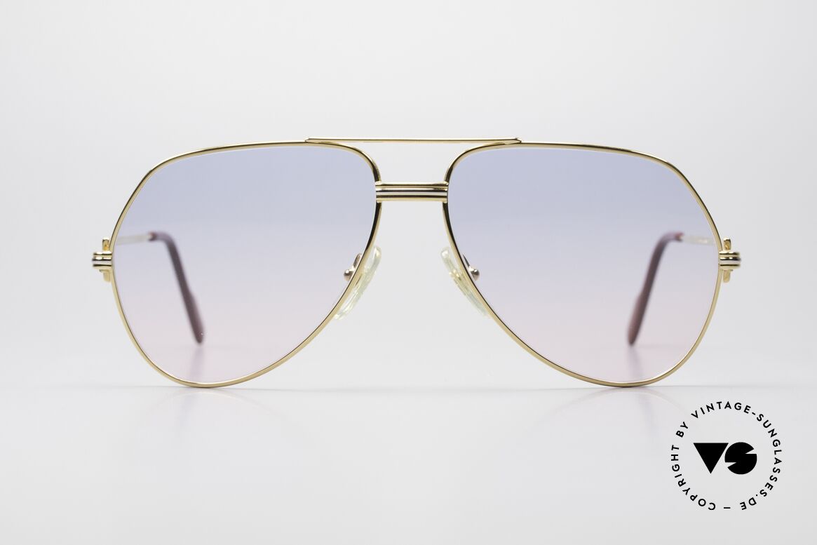 Cartier Vendome LC - M Baby-Blue Pink Gradient Lenses, mod. "Vendome" was launched in 1983 & made till 1997, Made for Men and Women
