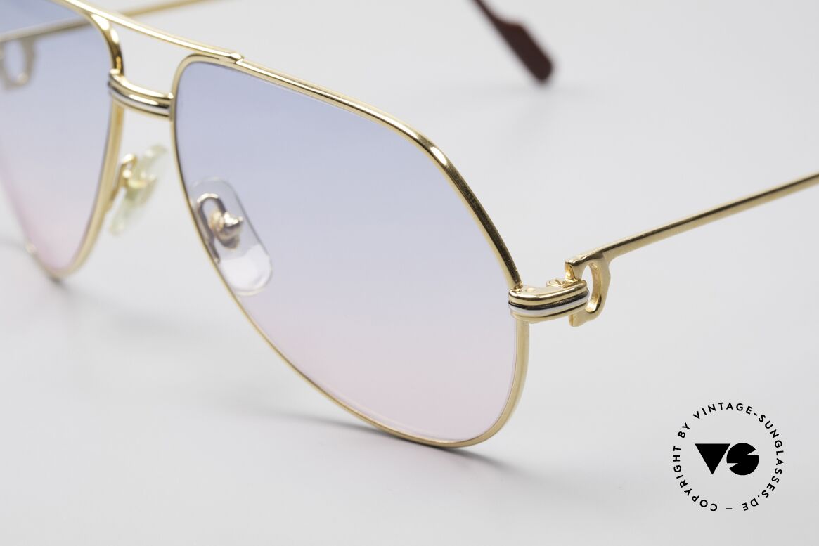 Cartier Vendome LC - M Baby-Blue Pink Gradient Lenses, worn by actor Michael Douglas (movie 'Wall Street', '87), Made for Men and Women