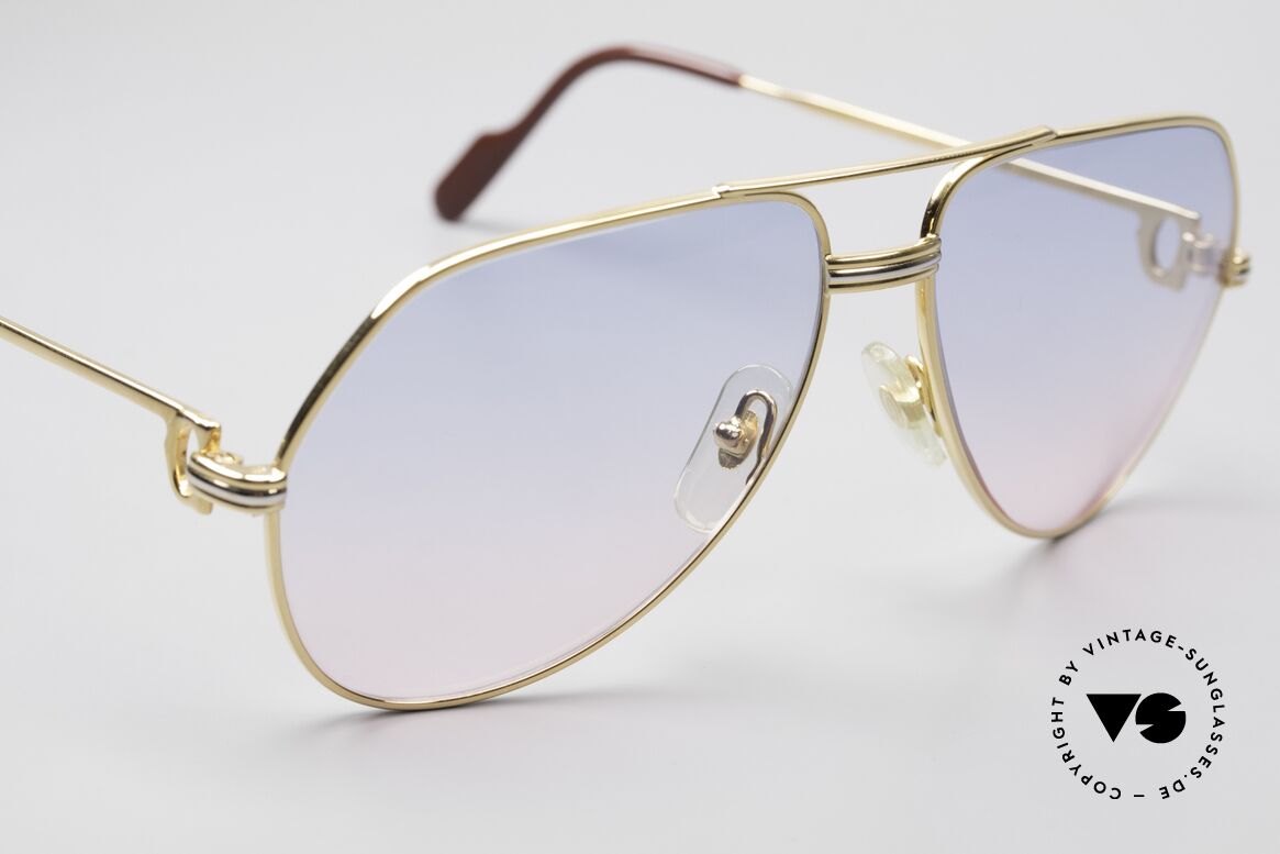 Cartier Vendome LC - M Baby-Blue Pink Gradient Lenses, luxury frame (22ct) with fancy lenses: baby-blue / pink, Made for Men and Women