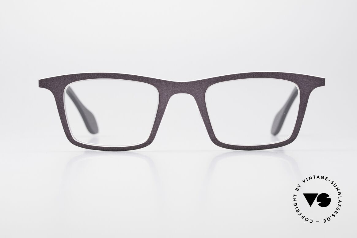 Theo Belgium Mille 23 Classic Designer Eyeglass-Frame, model mille+23 with color 411 (purple & white), Made for Men and Women