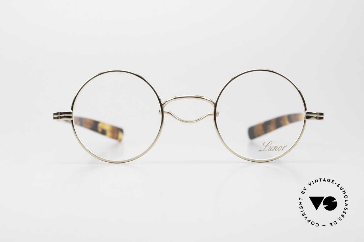 Lunor Swing A 31 Round Asian Version Smaller Bridge, old Lunor glasses with swing bridge and acetate temples, Made for Men and Women