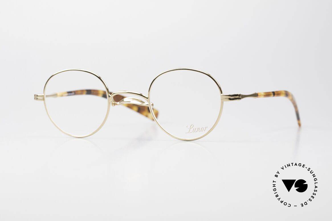 Lunor Swing A 32 Panto Asian Version Smaller Bridge, old Lunor glasses with swing bridge and acetate temples, Made for Men and Women