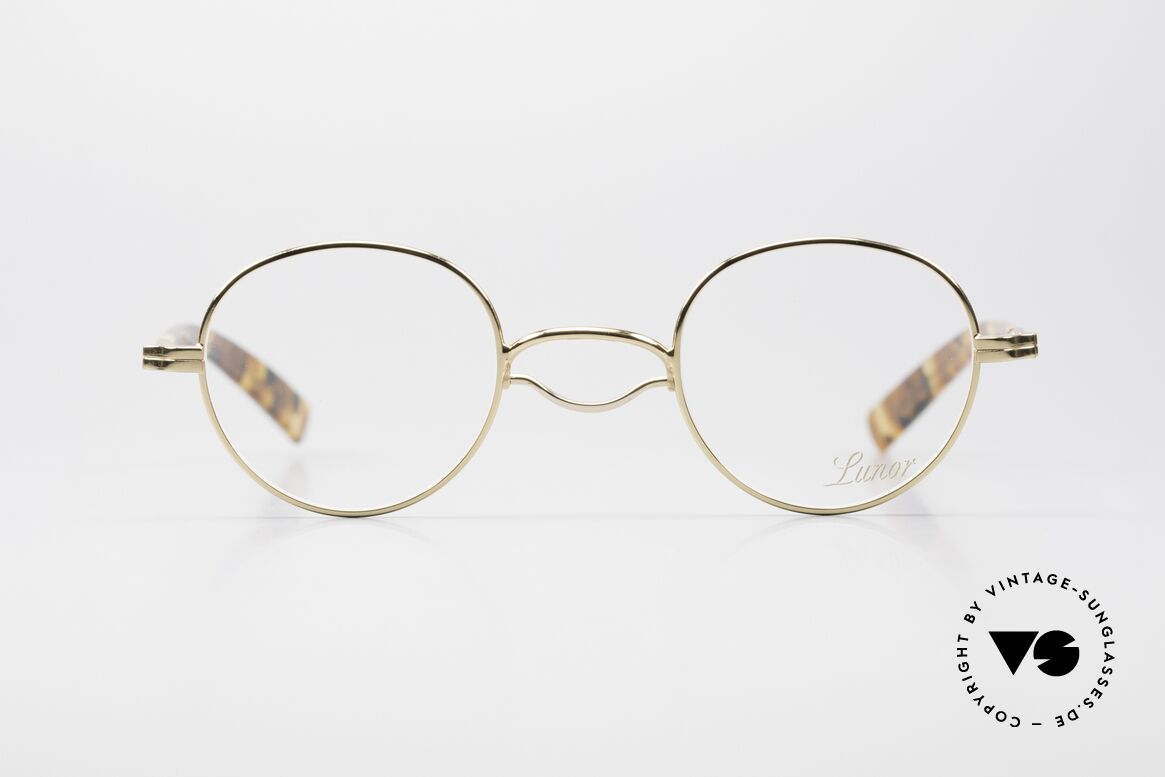 Lunor Swing A 32 Panto Asian Version Smaller Bridge, precious 22ct GOLD-PLATED frame; true luxury eyewear!, Made for Men and Women